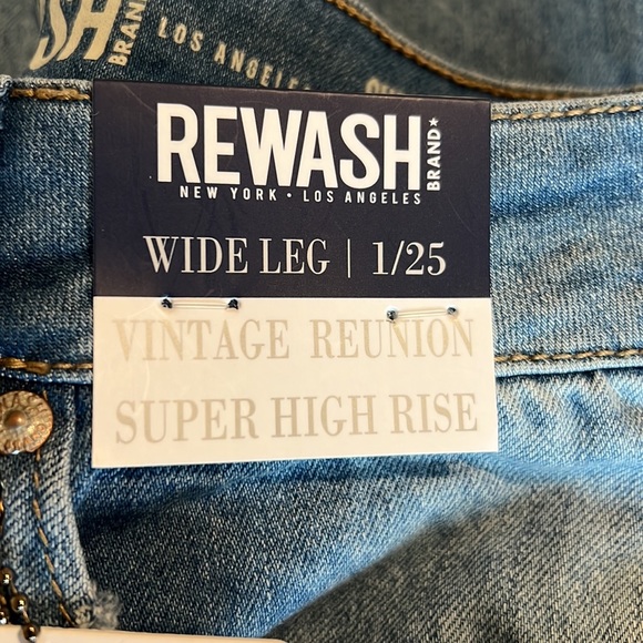 NWT Rewash Super High Rise Vintage Reunion Wide Leg Jeans - Picture 7 of 12